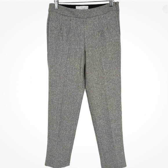 Talbots RSVP Wool Tweed Sequin Pants Grey Silver Metallic Size 16P NWT - Picture 2 of 9
